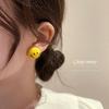 Korean Personality Smiley Face Earrings Yellow Sweet Earrings Temperament Design Earrings Wholesale Women