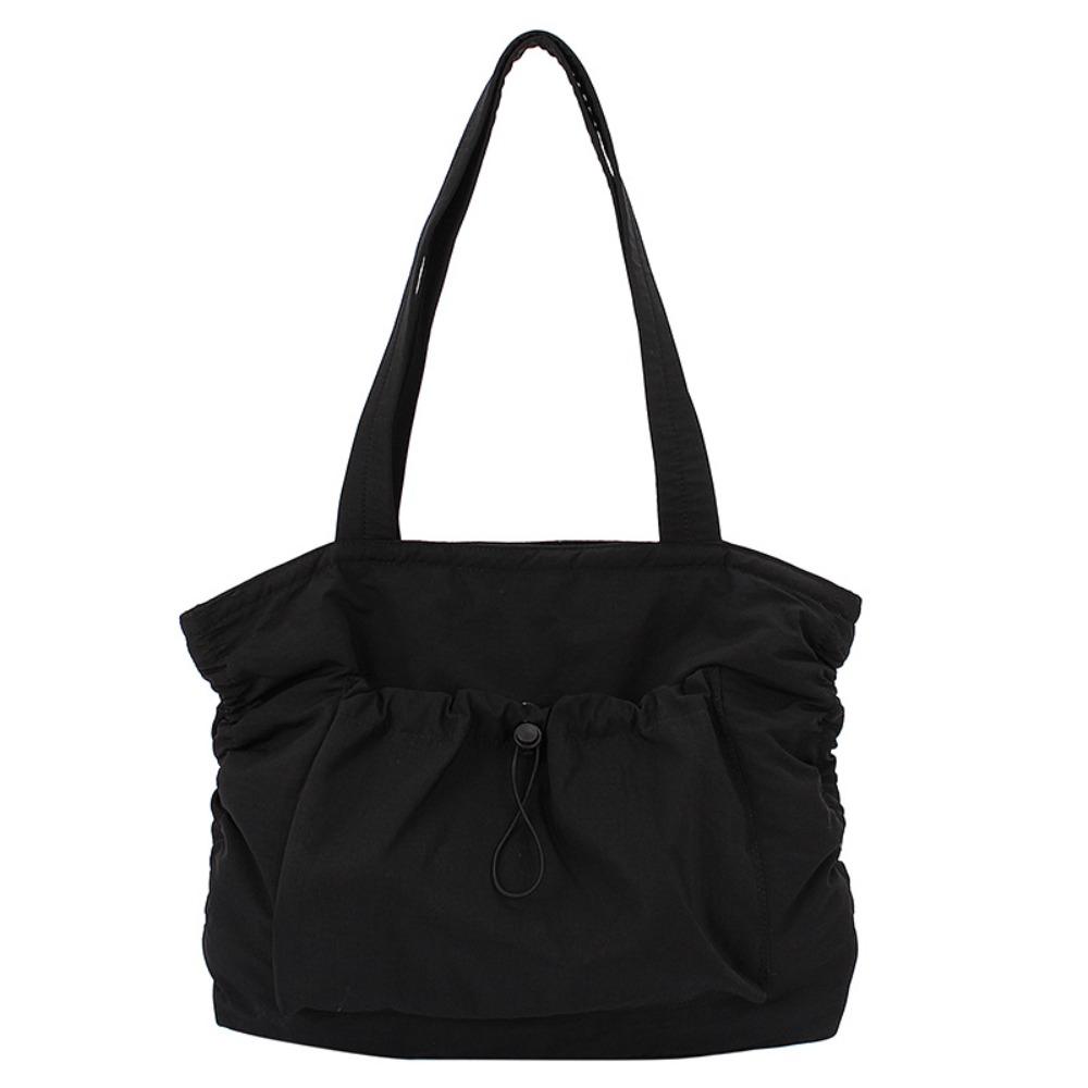 Korean Drawstring Tote Bag Large Capacity Work Handbag Trendy Wrinkled Shoulder Bag  Daily