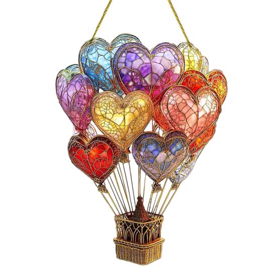 Hot Air Balloon Decoration 2D Flat Acrylic Pendant Colorful Hot Air