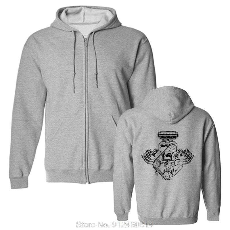 Car Engine Motor Hoodie American Muscle Car Pistons Hoody Gift FOr Basic Models Cotton Jacket Zip Up Hoodie Sweatshirt Unisex