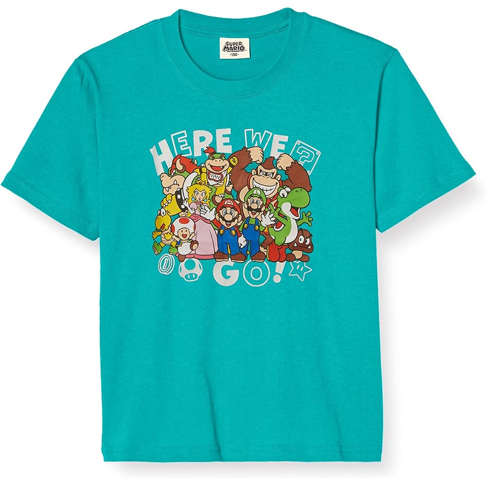 T-shirt Mario Goods Character Kids HERE WE GO Yoshi Luigi Kids Clothes
