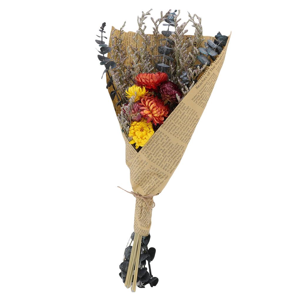 Torkad Blomsterbukett Elegant Vacker Torkad Krysantemumblomma med Stjälk för Bröllopsfest Vardagsrum Sovrum