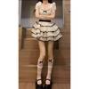Short-sleeved polka dot dress, female mid-length sweet and cute girl, summer waist slimming fluffy princess cake skirt