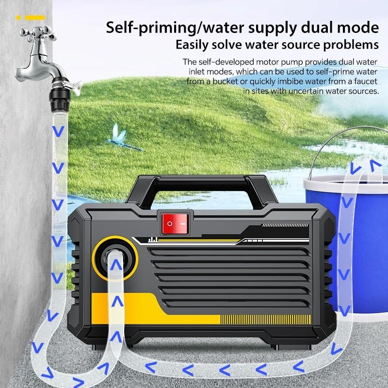 220V Household Water Jet High Pressure Cleaner Cordless Water Spray Air Pump Portable Car Washing Machine