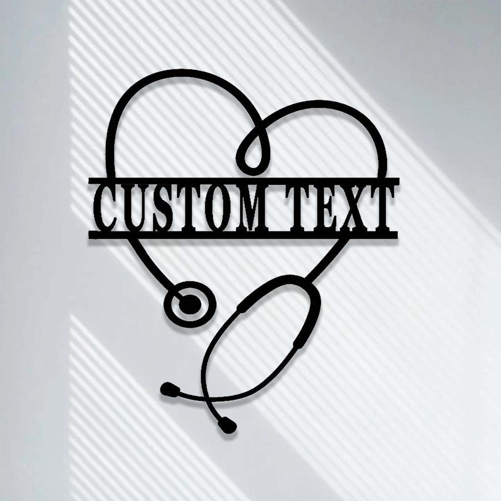 Personalized Nurse Metal Sign,Nurse Decor,Custom Nurse Name Sign,Doctor Nurse Gift,Stethoscope Sign,Clinic Decor