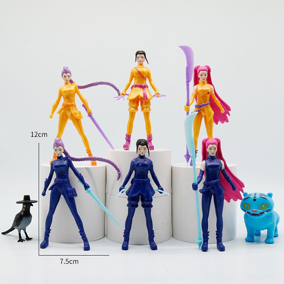 In Stock Anime 8pcs Kpop Demon Hunters Figure Model Toy Cartoon Gaming Peripherals Desk Decoration Collection Christmas Gift