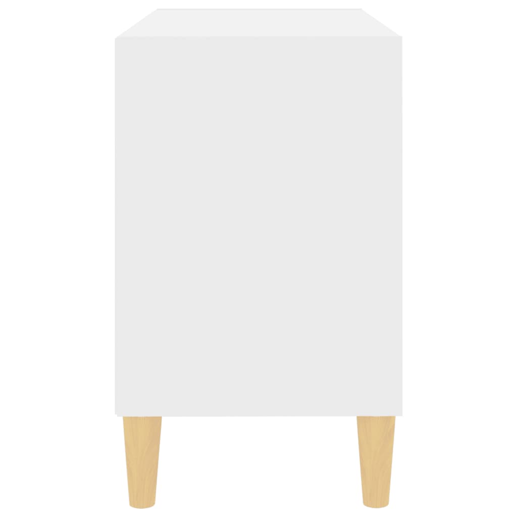TV Cabinet with Solid Wood Legs White 69.5 x 30 x 50 cm