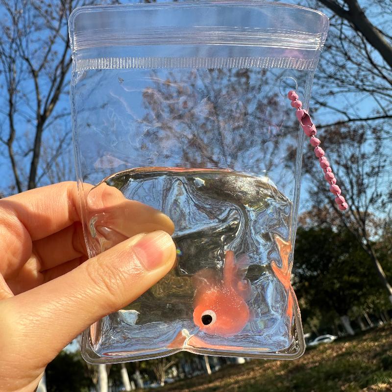 Transparent Goldfish Squeeze Toy Soft Cute Animal Fidgets Toy for Kids Adults Decompression Slow Rebound Toy for Child Best Gift