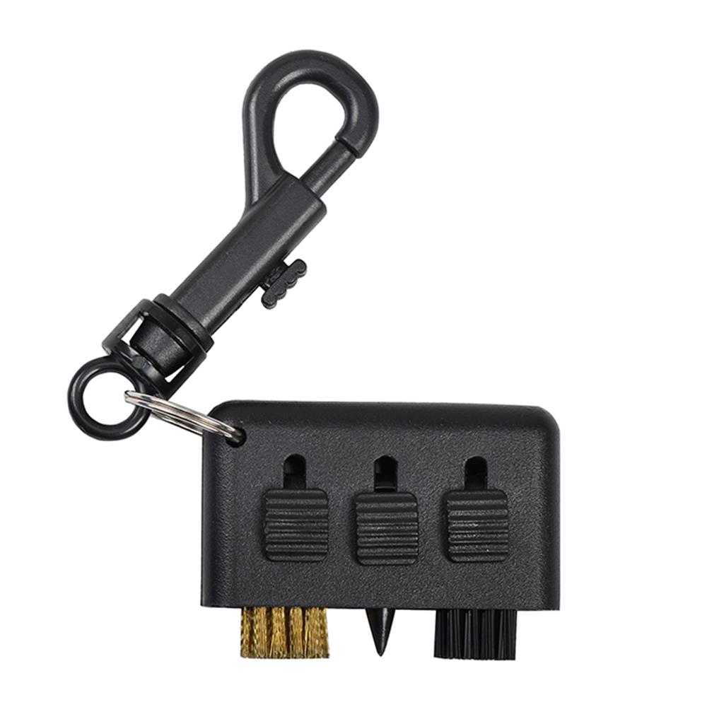 3-in-1 Golf Cleaning Tool Golf Club Groove Push Rod Wedge Brush Cleaning Belt Hook Portable Brush Golf Cleaning Accessorie