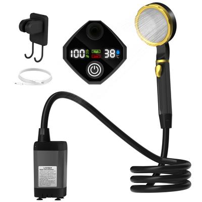 Portable Camping Shower Pump RV Outdoor Shower Kit Camp Shower w/Full Screen Intelligent Digital