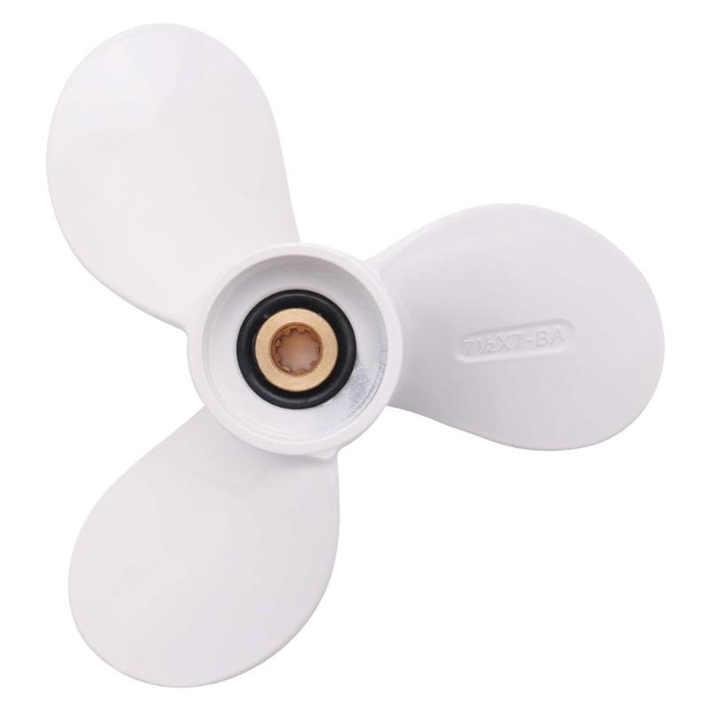 

Aluminum 3 Blade 7 1 2x7 Marine Propeller Having 9 Splines For 4 6 Power Outboard Motors 1
