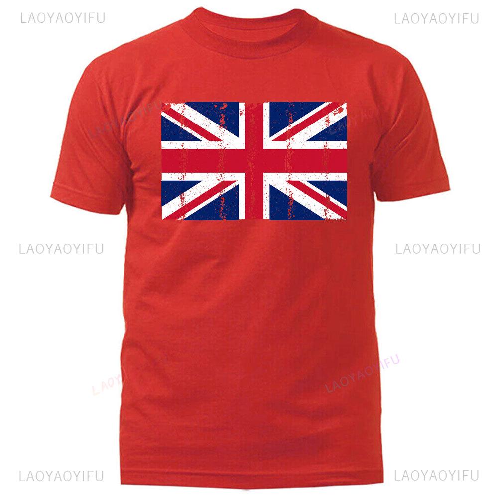 Vintage Union Flag Mens Tshirt Tshirt United Kingdom England Great British Tshirts Summer Comfort High Quality Short Sleeves