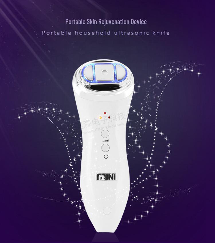 Compact Ultrasonic Home Facial Skincare Device with Radio Frequency Technology