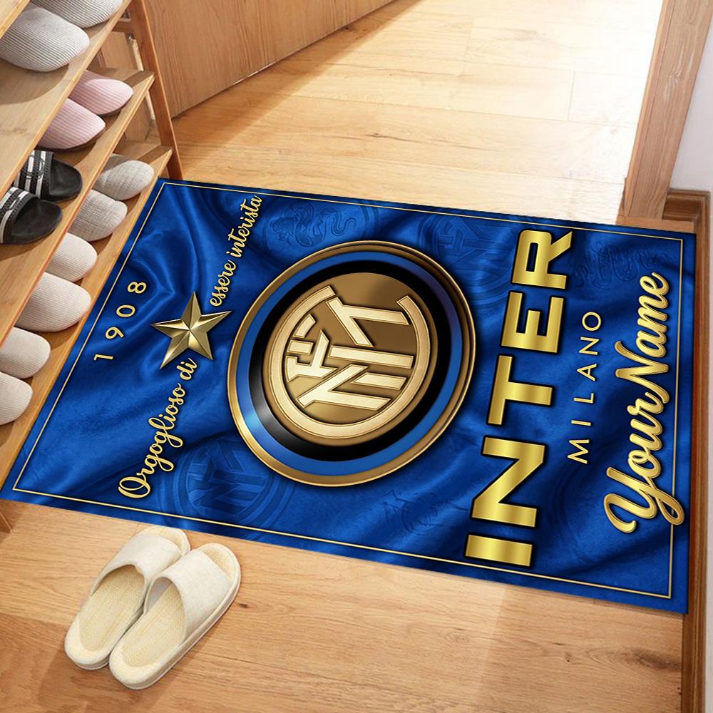 Inter Milan Personalized Text Area Rug Perfect for Dining Room Entryway Bedrooms Hallway Antislip Carpet Decorate Offices
