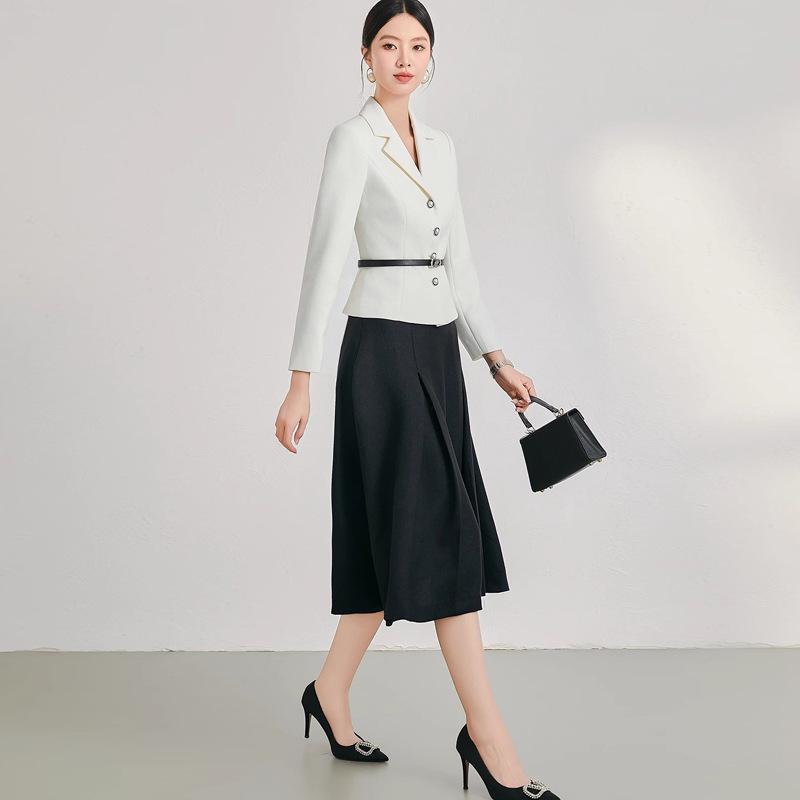 Autumn-Winter Fashion Retro Slim Fit Women's Skirt Suit - Professional Formal Workwear