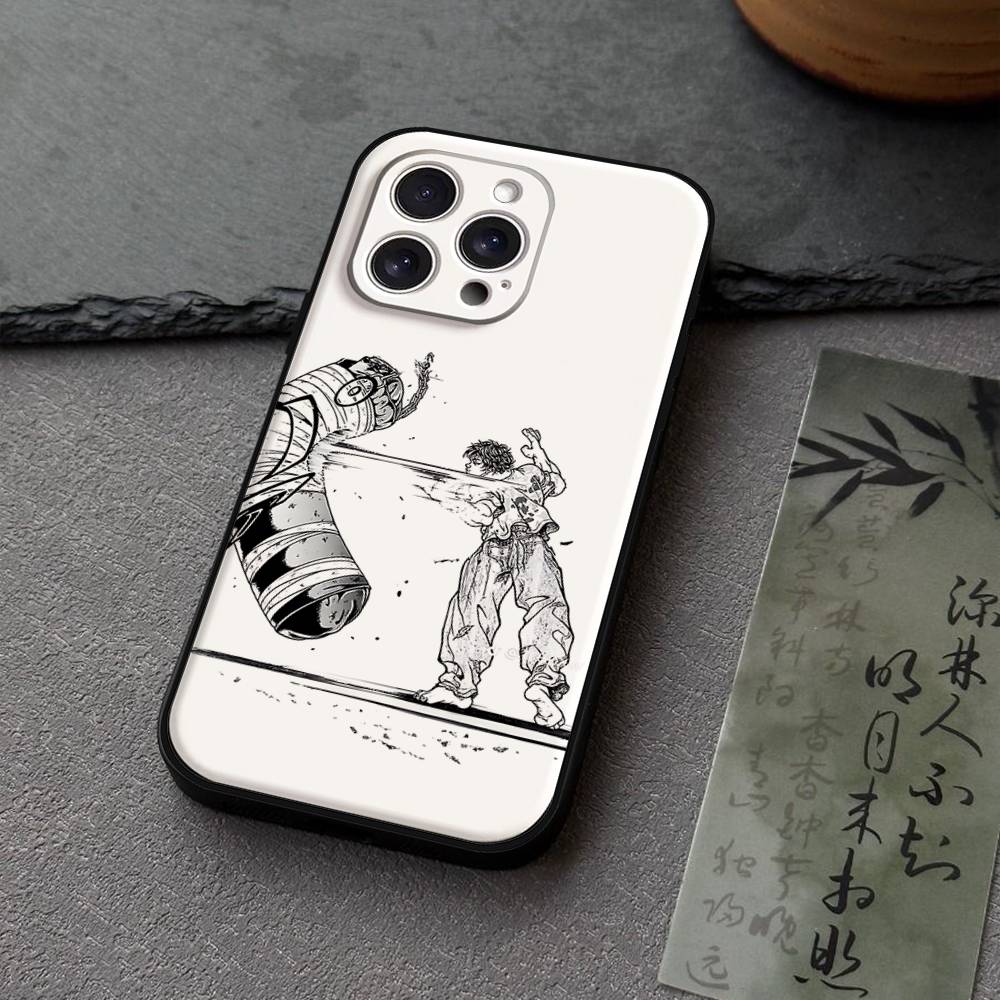 Anime Baki H-Hanmas Phone Case For IPhone 17,16,15,14,13,12,11 Plus,Pro,Max,XR,XS,X,7,8 Plus,Mini Black Silicone Soft