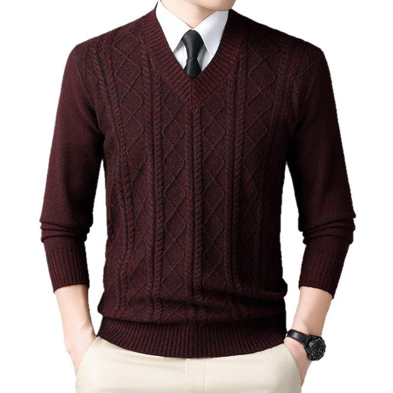 Men's Winter Thick V-Neck Knitwear: Warm, Comfortable, Stylish