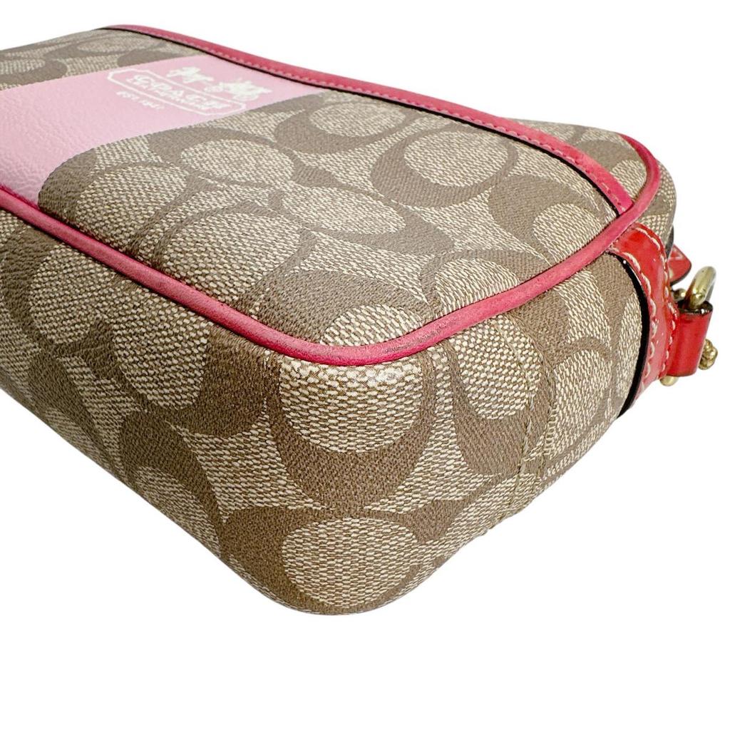 Coach Mini Shoulder Cross Body Sling Bag Shoulder Bag Leather Beige Women 11355 Used