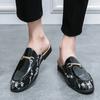 2024 Sommer Neue Herren Hausschuhe Lackleder Slipper Herren Halbschuhe Mokassins Lässige Rutschfeste Schuhe Sommer Pantoletten Schuhe für Herren