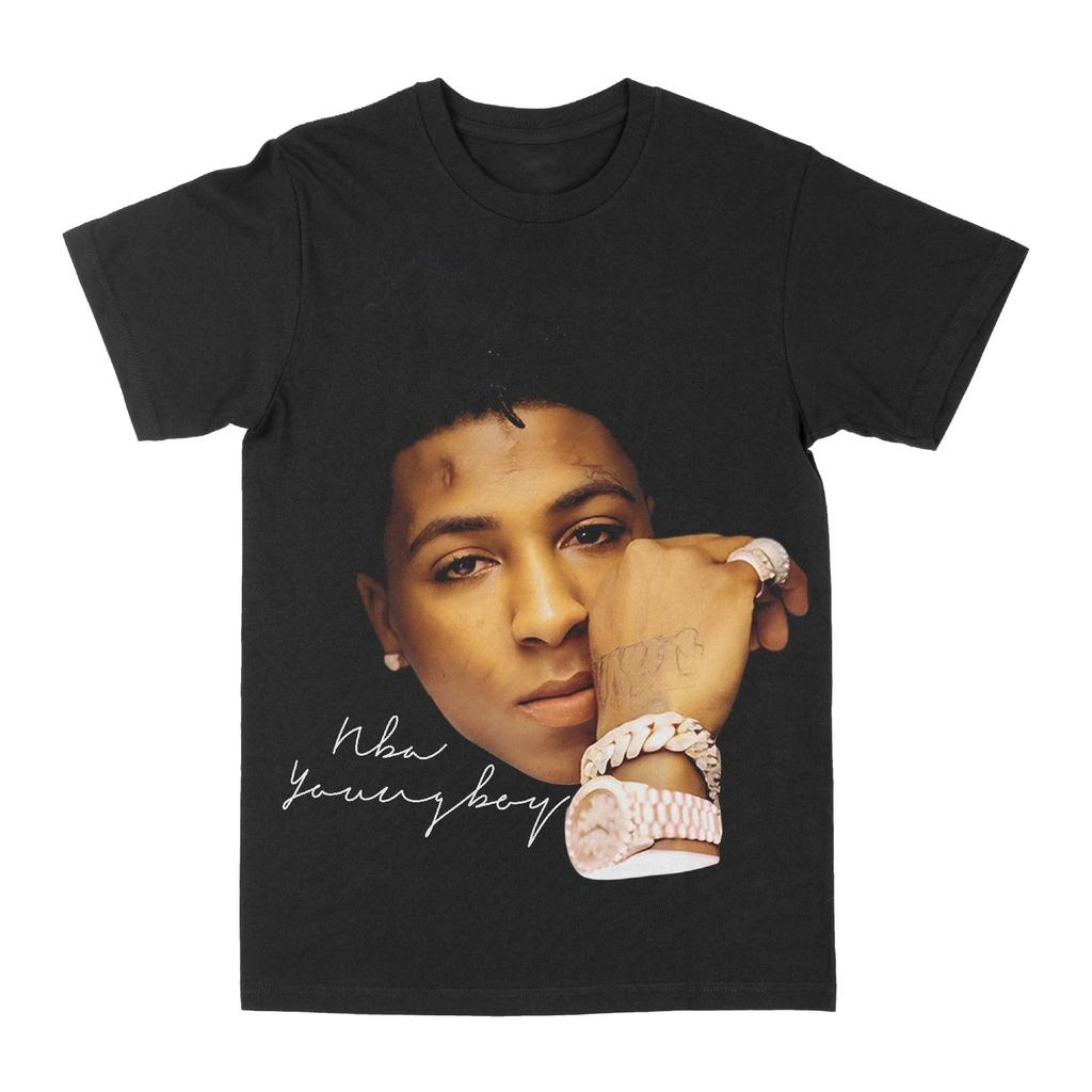 NBA Youngboy Big Face T-shirt Grafica Estiva Marca di Lusso Cotone T-shirt da Uomo e Donna Manica Corta