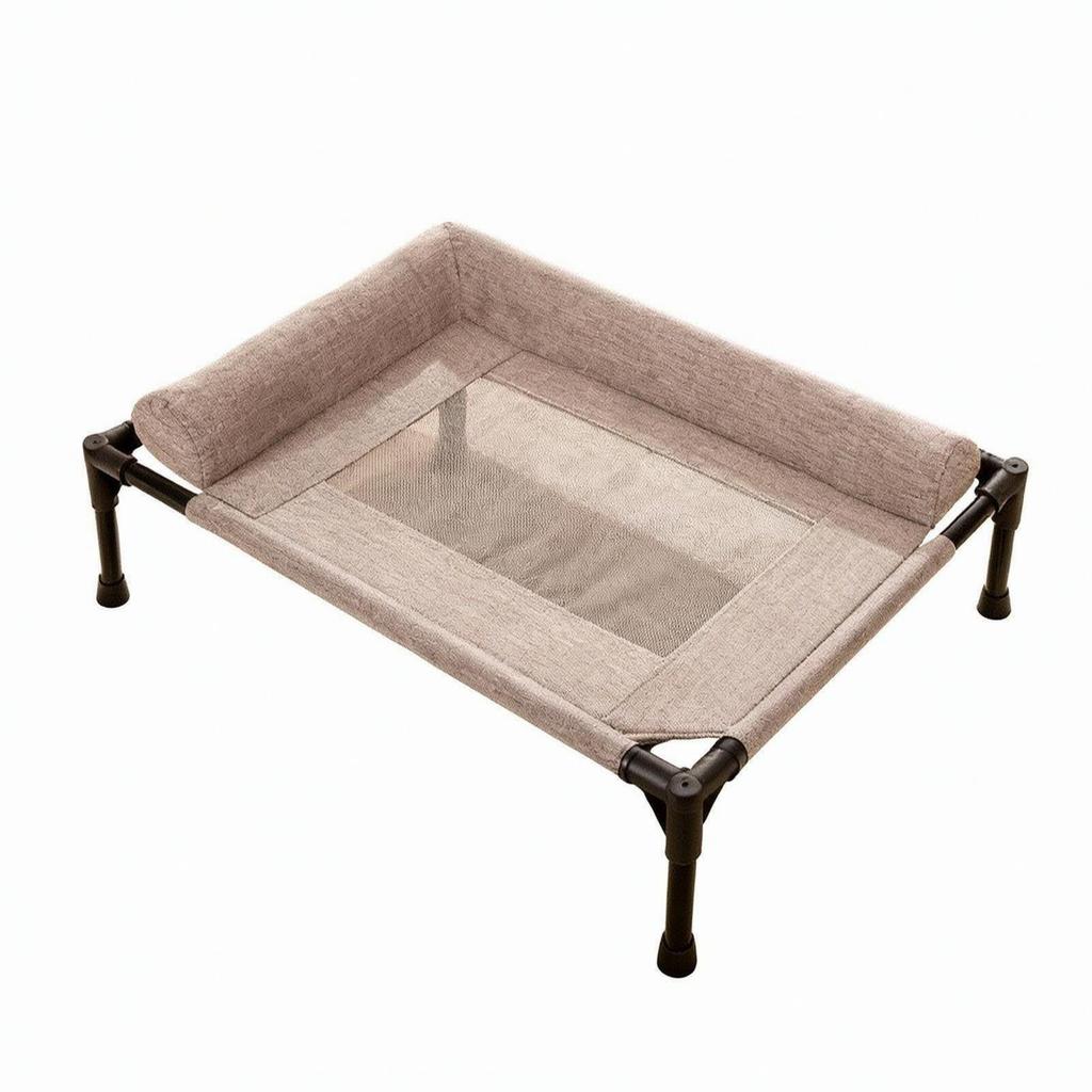 Raised Dog Cot with Padded Sides Cooling Elevated Pet Bed Bolsters for Dogs