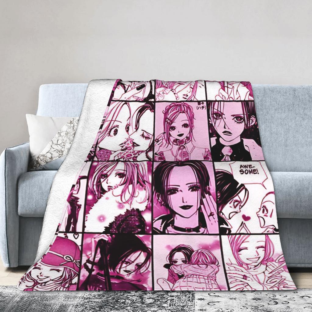 Nana Hachi Manga Knitted Blanket Anime Flannel Throw Blanket Summer Air Conditioning Portable Soft Warm Bedsprea