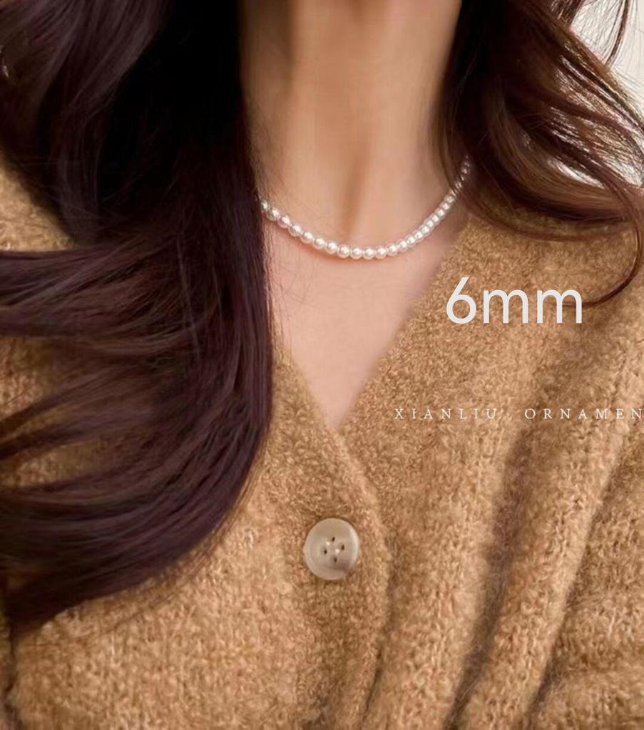 Colier la modă cu perle neregulate pentru femei: Choker cu mărgele high-end, accesoriu nișă pentru claviculă