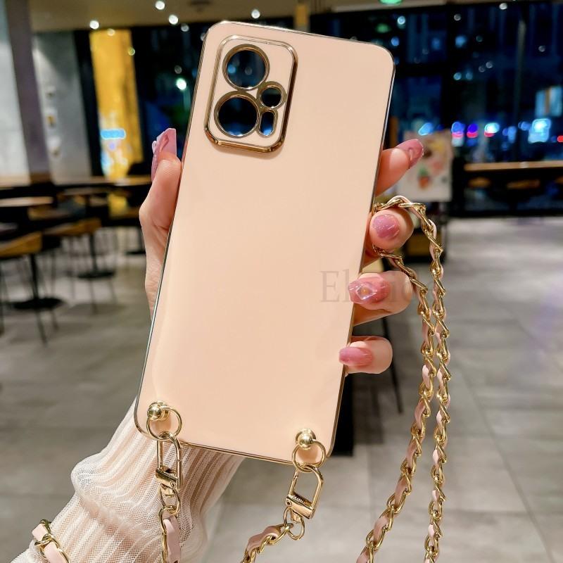PU Leather Chain Crossbody Lanyard Case For iPhone 16 15 14 13 12 11 Pro Max Mini XS X 7 8 Plus Plating TPU Strap Cover