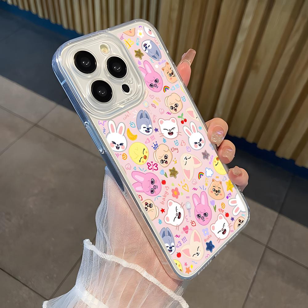 S-Strays K-POP Kpop Kid Phone Case for 15 11 Pro Max 12 Mini 13 14 Xr Xs 8 7 Plus Silicone luxury transparent Soft Cover