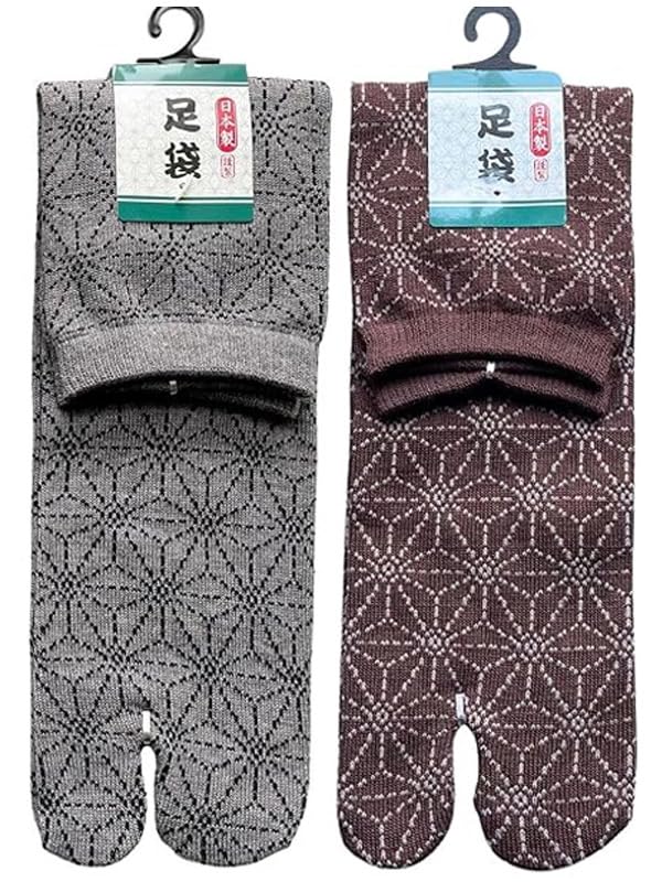 Mode Select Tabi-Socken mit Hanfblatt Japanische Baumwolle Größen Set von 2 M16 Herren Japanische Herstellung Muster, Muster, Mischung, 25-27cm, (Verfügbare Farben),