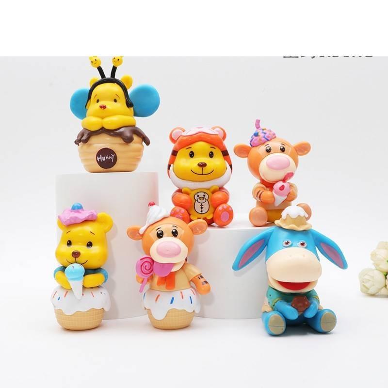 Cute 4th Generation Winnie The Pooh Tigger Piglet Eeyore Toy Figure Doll 8cm Plastic/plastic Anime Character Other