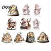 Durable Acrylic Christmas Ornaments Winter Ornaments, Double-sided Snowman/Santa Claus/Reindeer/Cottage Table Holiday Snowman Tabletop Figurines