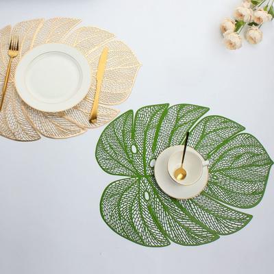 3pcs Anti-stain Leaf Shape Placemat Hollow Coaster Dinner Table Decoration Table Mat  Birthday