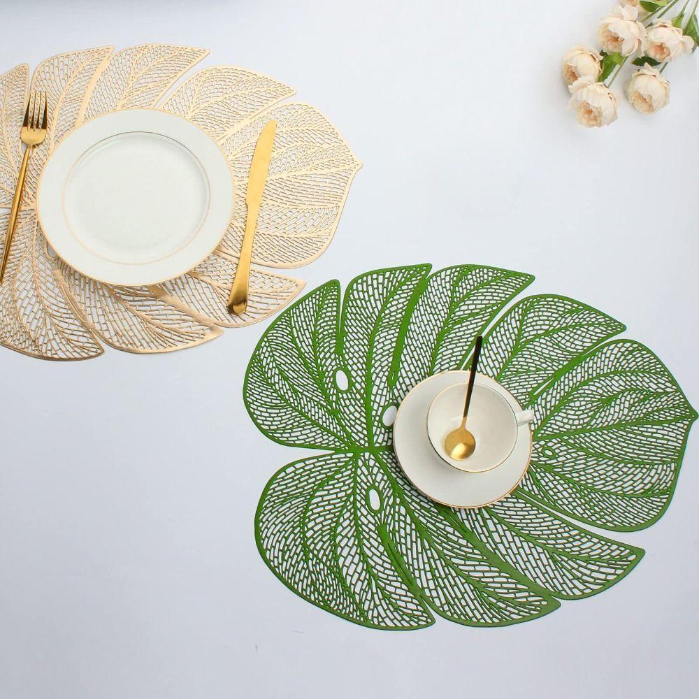 3pcs Hollow Table Mat Anti-stain Tableware Pad Dinner Table Decoration Coaster  Wedding