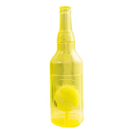 Water Bottle Dog Toy Squeaky TPR Bottle Dog Chew Toy with Tennis Ball Inside Interactive Fetch Toy for Small Medium Large Dogs