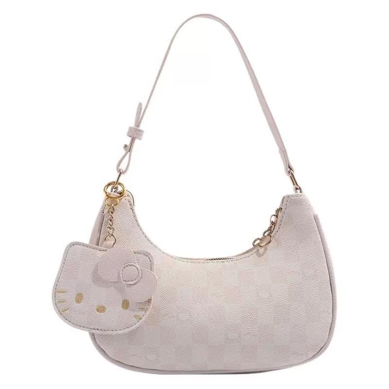 Cartoon Hello Kitty Shoulder Bag For Women With Pu Material And Cute Print For Daily Use