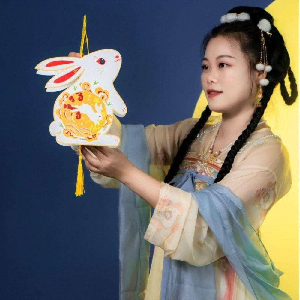 Handmade Handheld Rabbit Lantern Chinese Style Traditional Craft Lantern  School Project