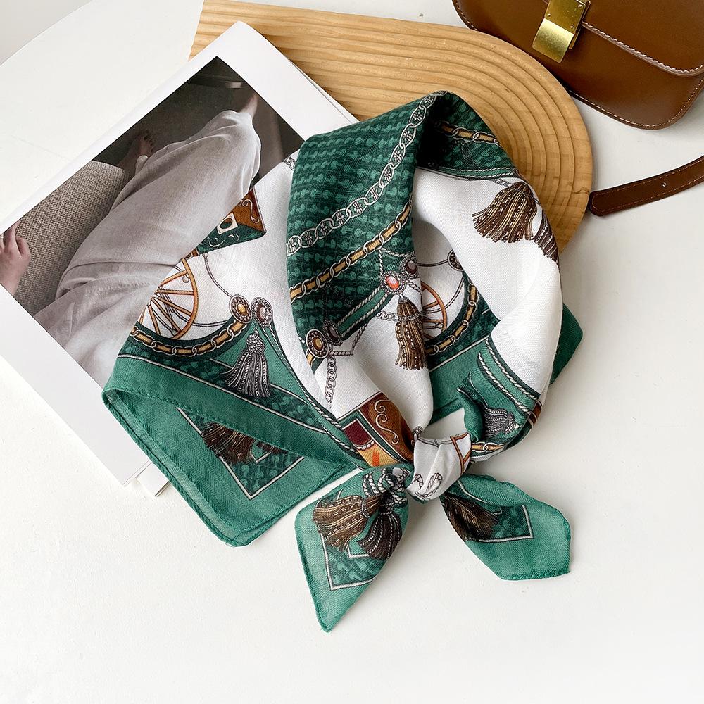 65 Cotton And Linen Silk Scarf Fashion Pony Printing Square Scarf Simple Scarf Women'S Neck Protection Professional Decoration Scarf Women