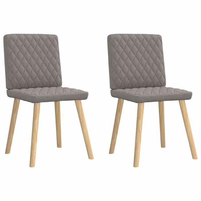 VidaXL Dining Chairs Set of 2 Taupe Fabric, Chair, Living Room Chair, Accent Chair, Kitchen Chair, Room Seat 4101127