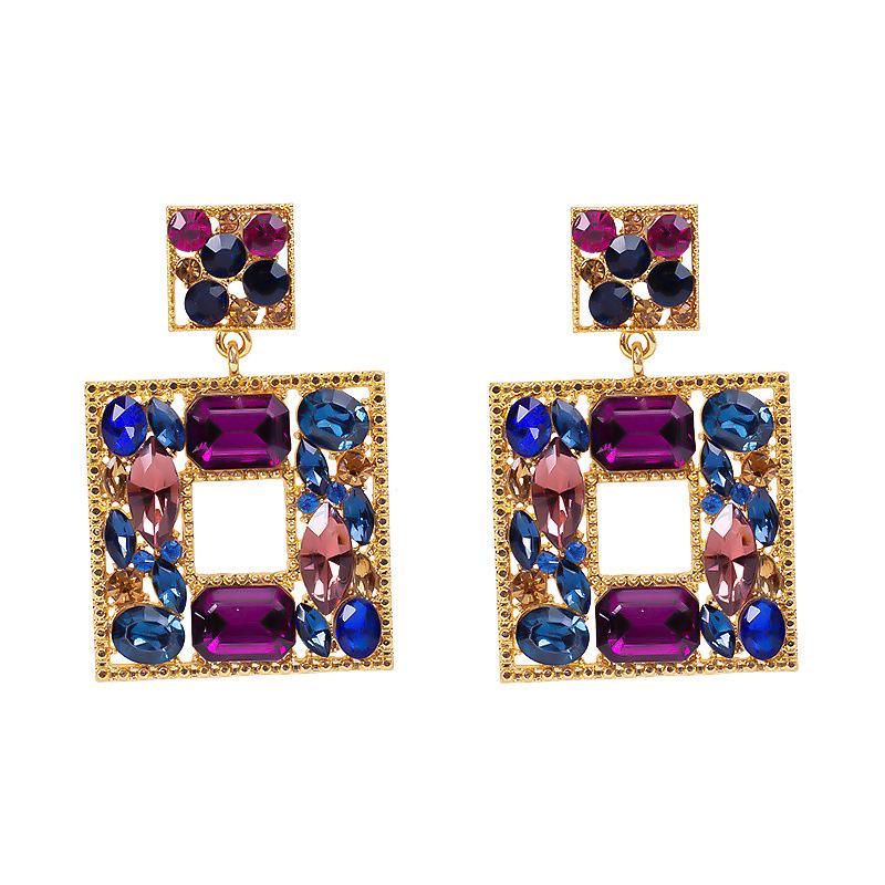 2022 New Products 16 Colors New Rhinestones Jewelry Statement Earrings Big Glass Drop Earrings for Women Fashion Accessories