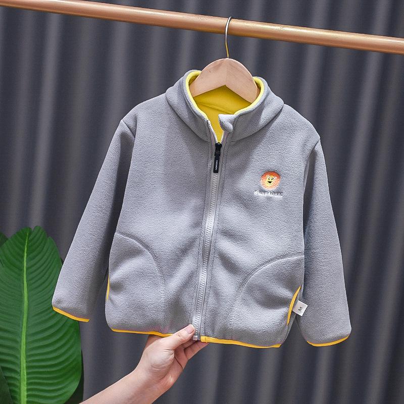 Frühling/Herbst 2023 Babymode im koreanischen Stil: Trendige Löwen-Fleecejacke