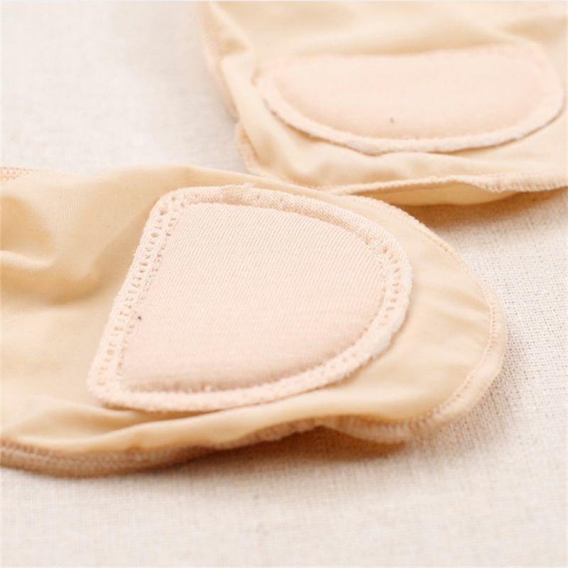 Invisible Cotton Pad Boat Socks Women's Ice Silk Shallow Mouth Socks for High Heel Shoes Non Slip Silicone Sling