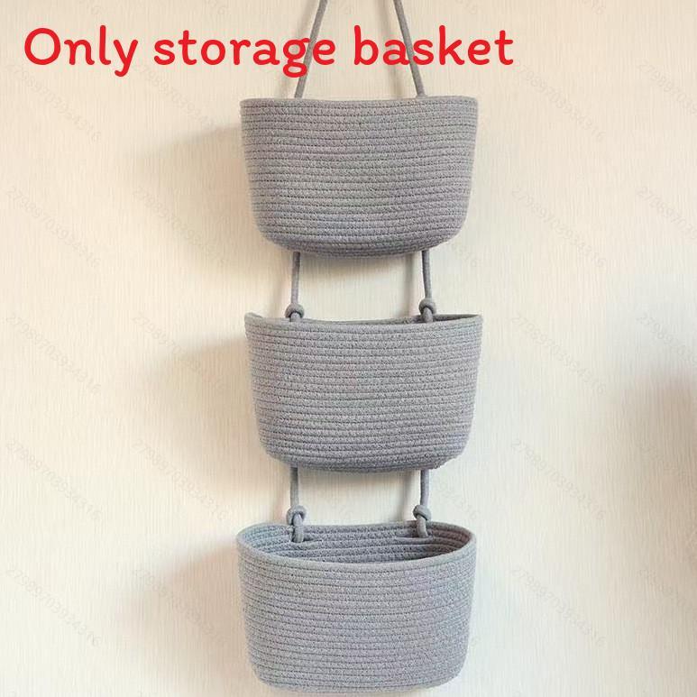 Wall Mounted Storage Basket With Cotton Weave For Dorm Room Organization And Household Use