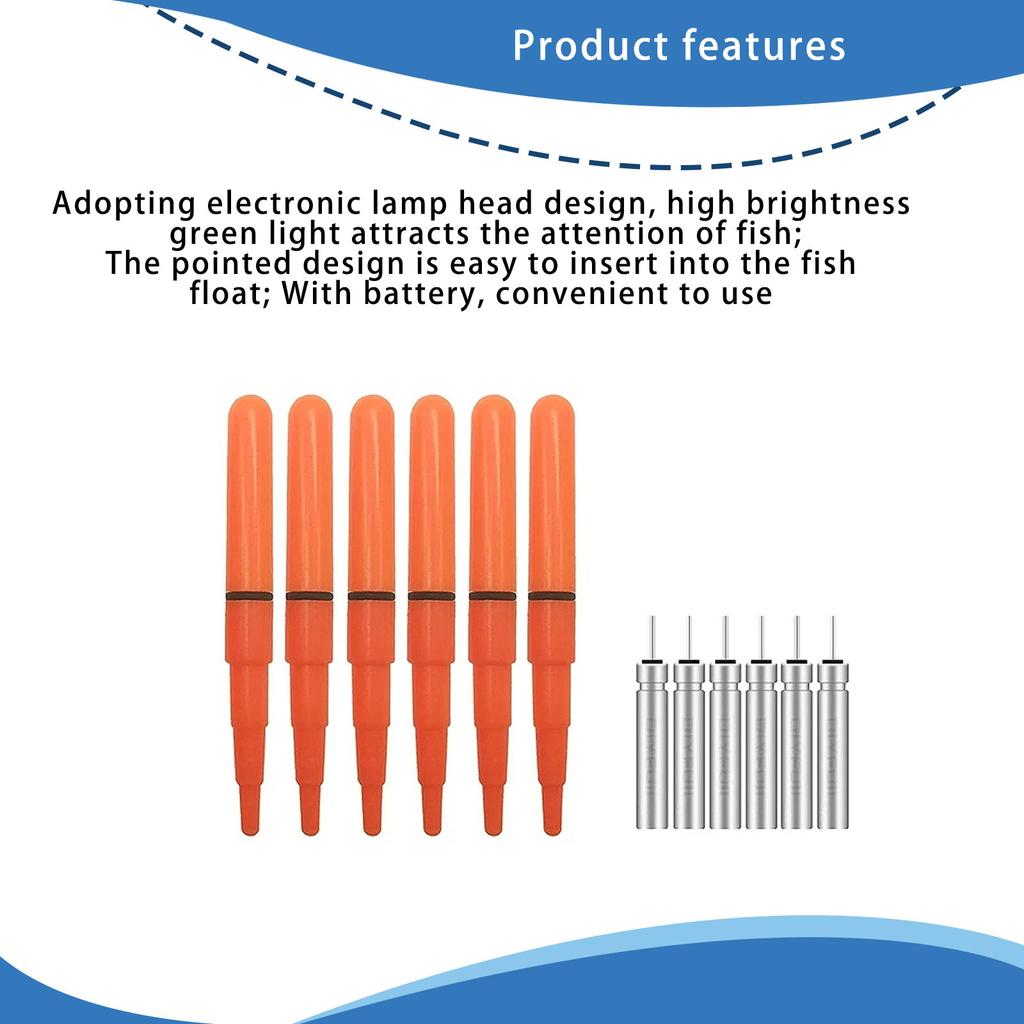 6 Stück Nachtangeln Leuchtstab LED Elektrischer Leuchtstab Angel Leuchtstäbe Nachtangeln Zubehör Werkzeug
