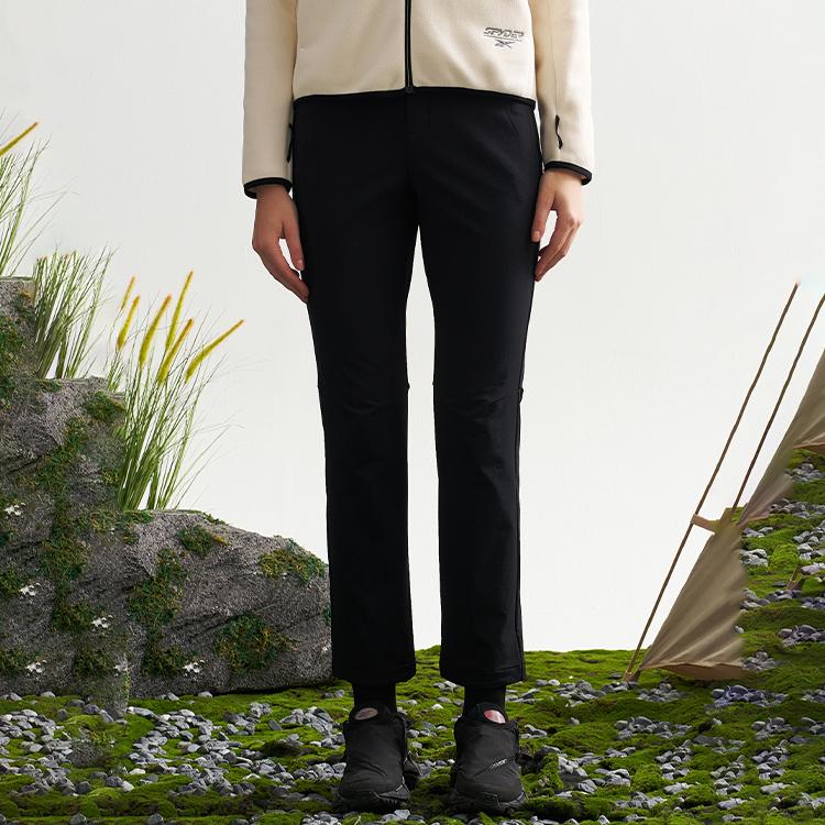 Reebok X Spyder Minimalist Fashion Brand Logo Print Sports Woven Casual Pants Women pants Black 24FRL602WGH0