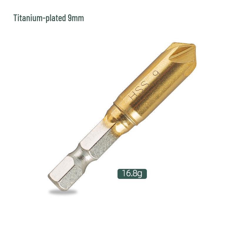 6-Piece Hexagonal Handle Titanium Chamfering Knife & 3-Piece Hole Reamer Woodworking Countersink Set (12mm, 16mm, 19mm)