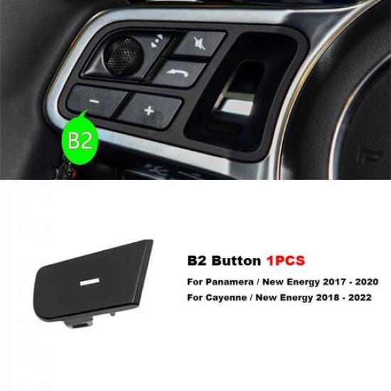 1x Matte Black Car Steering Wheel Switch Button Fix For Porsche Panamera 2017-20