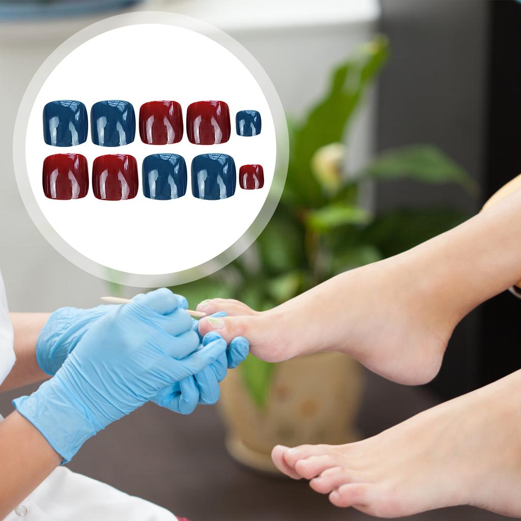 J-186 Retro Red Toe Nail Stickers 24 Pieces Per Box