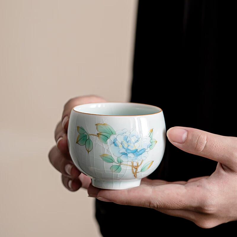 Su's Ru Kiln Egg Blue Kung Fu Teacup 4-Piece Gift Set