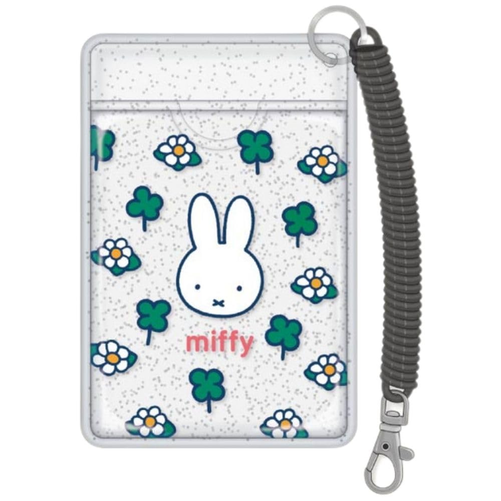 Marimo Craft Miffy Clover Pop Series Clear Pass Case with W70 X H105mm One-Point Design, Approx. DBM-2848